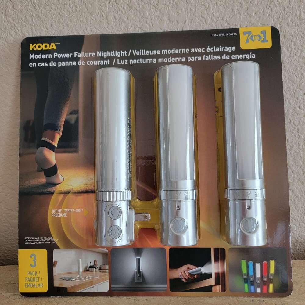 KODA - Modern Power Failure Nightlight (3 Pack) NEW - Picture 4 of 5